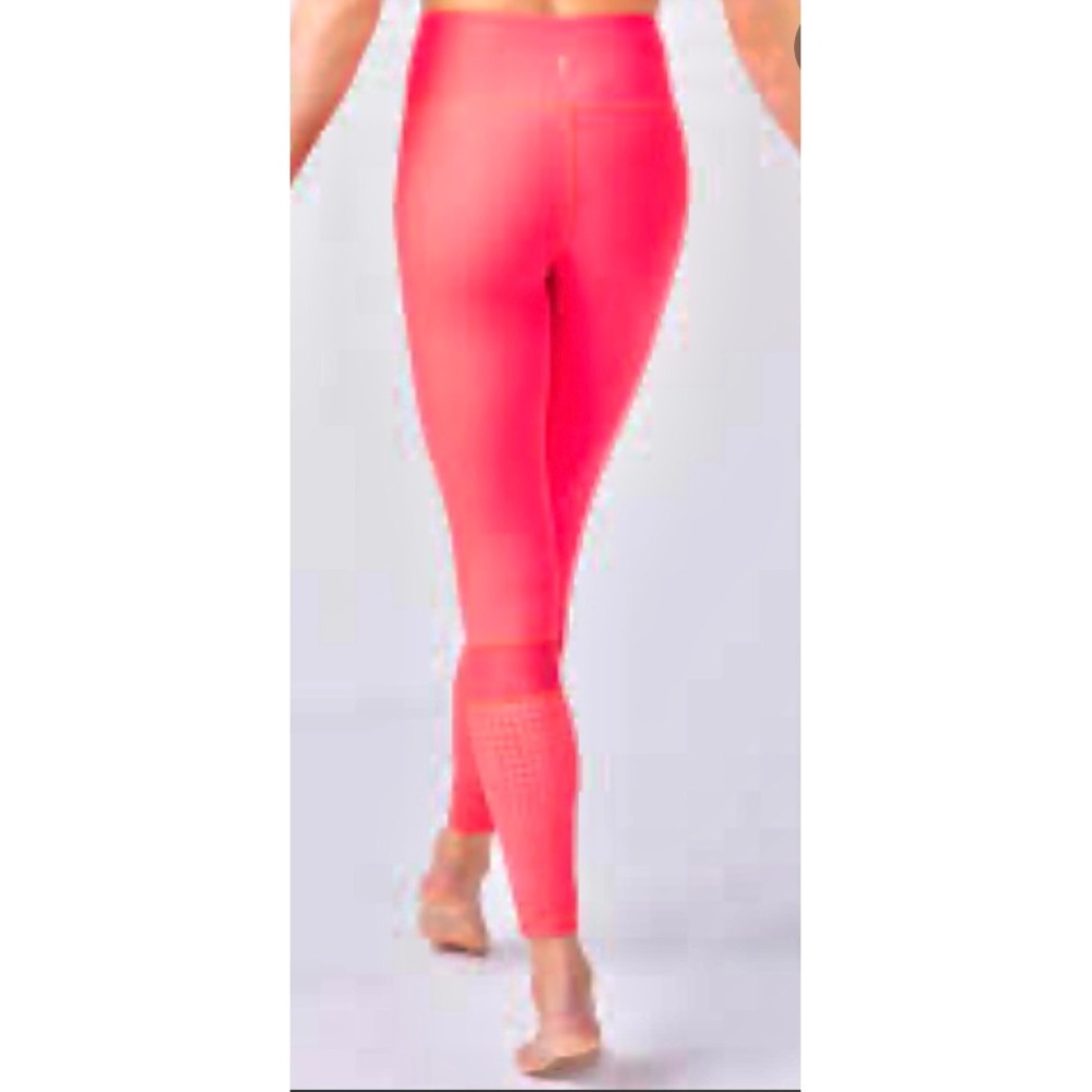Zyia Active Leggings Coral Laser‎ Cut High Rise Womens 4 Excellent Condition